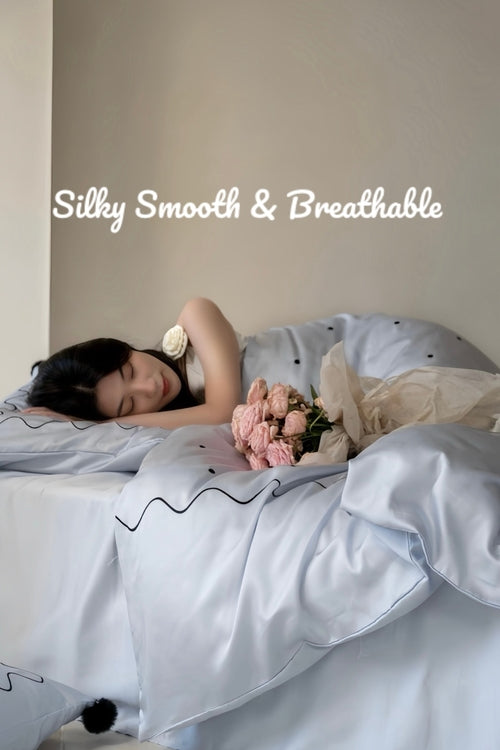 Elegant Retro Nordic Silky Smooth Tencel Lyocell Queen Size Duvet Cove