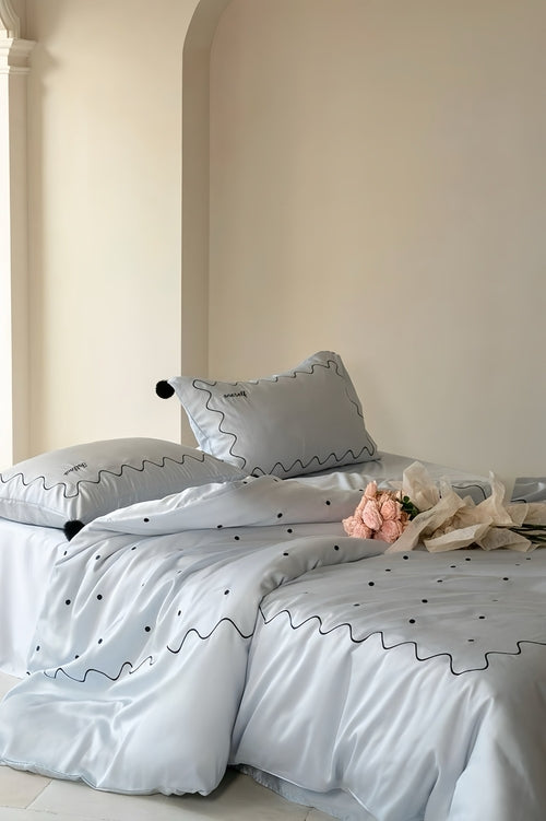 Elegant Retro Nordic Silky Smooth Tencel Lyocell Queen Size Duvet Cove