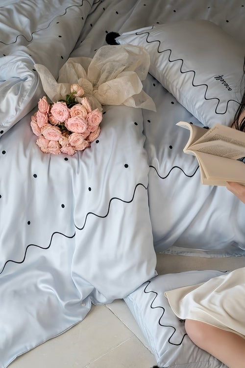 Elegant Retro Nordic Silky Smooth Tencel Lyocell Queen Size Duvet Cove