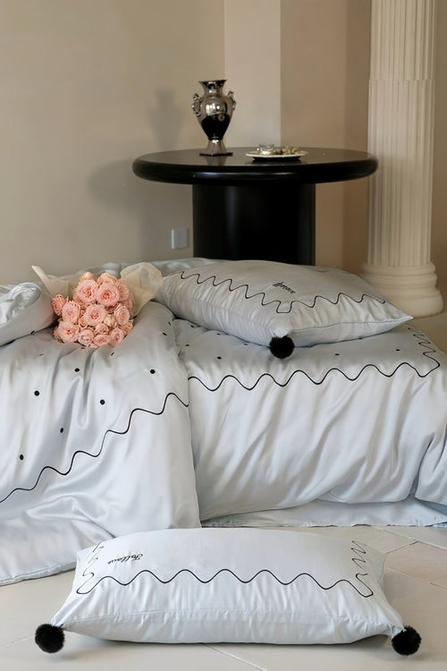 Elegant Retro Nordic Silky Smooth Tencel Lyocell Queen Size Duvet Cove