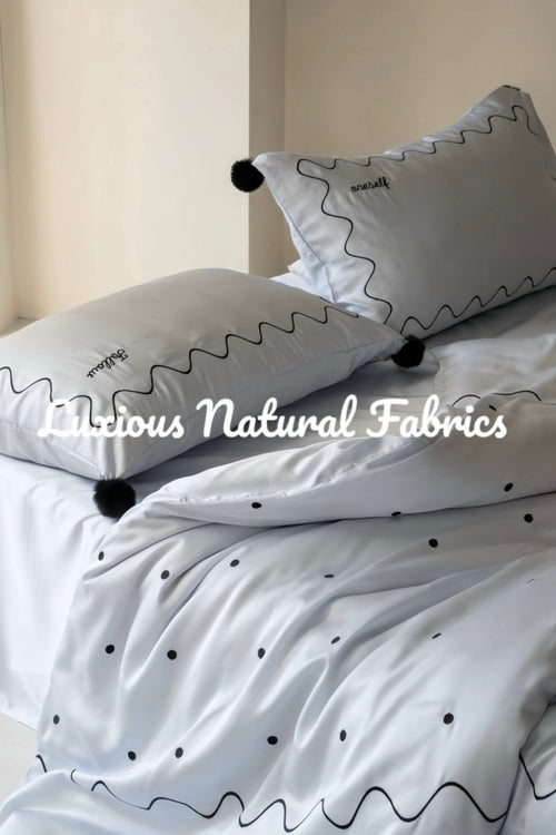 Elegant Retro Nordic Silky Smooth Tencel Lyocell Queen Size Duvet Cove